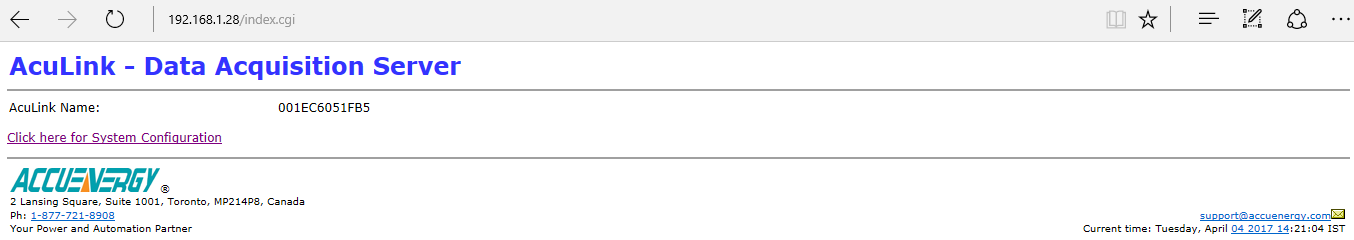 AcuLink 710 Data Push