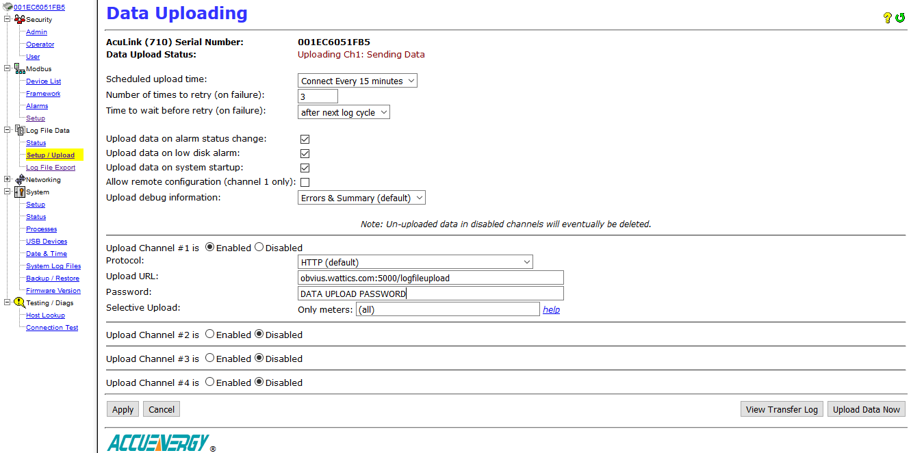 AcuLink 710 Data Push
